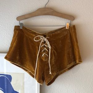 Lenni the Label velvet lace up shorts